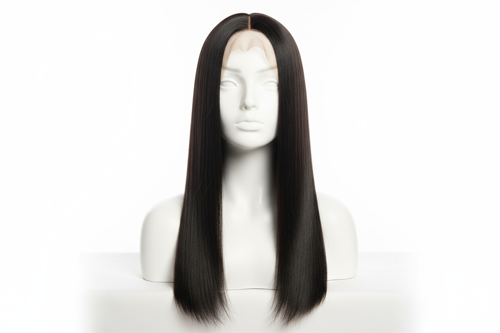 straight black wig